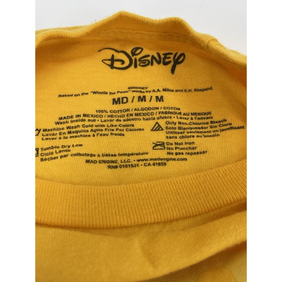 Disney Size M‎ Women's Yellow Crew Neck Winnie The Pooh T-Shirt - Picture 7 of 14